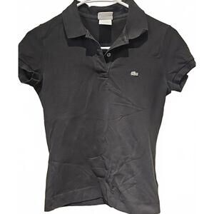 Lacoste Women's Devanlay Black Short Sleeve Polo Shirt Women Sz 36 (XS)